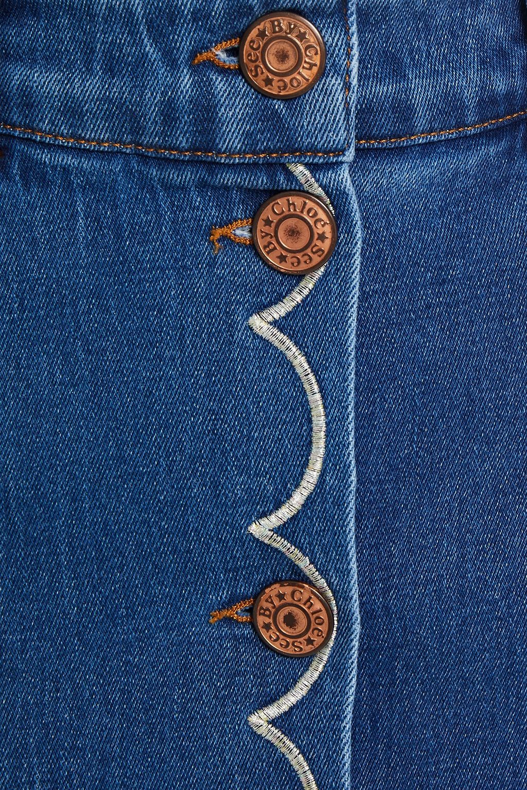 SEE BY CHLOÉ Embroidered denim mini skirt