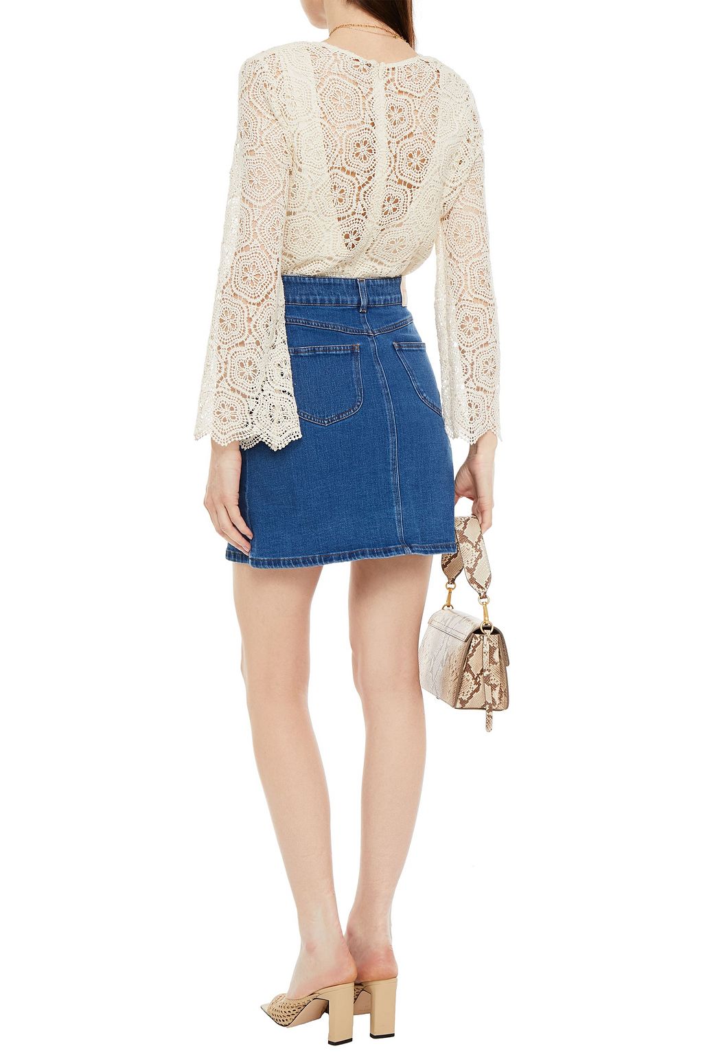 SEE BY CHLOÉ Embroidered denim mini skirt
