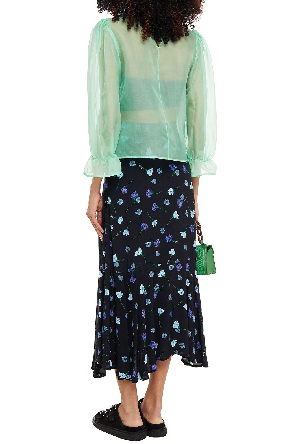 MSGM Ruffled silk-organza blouse