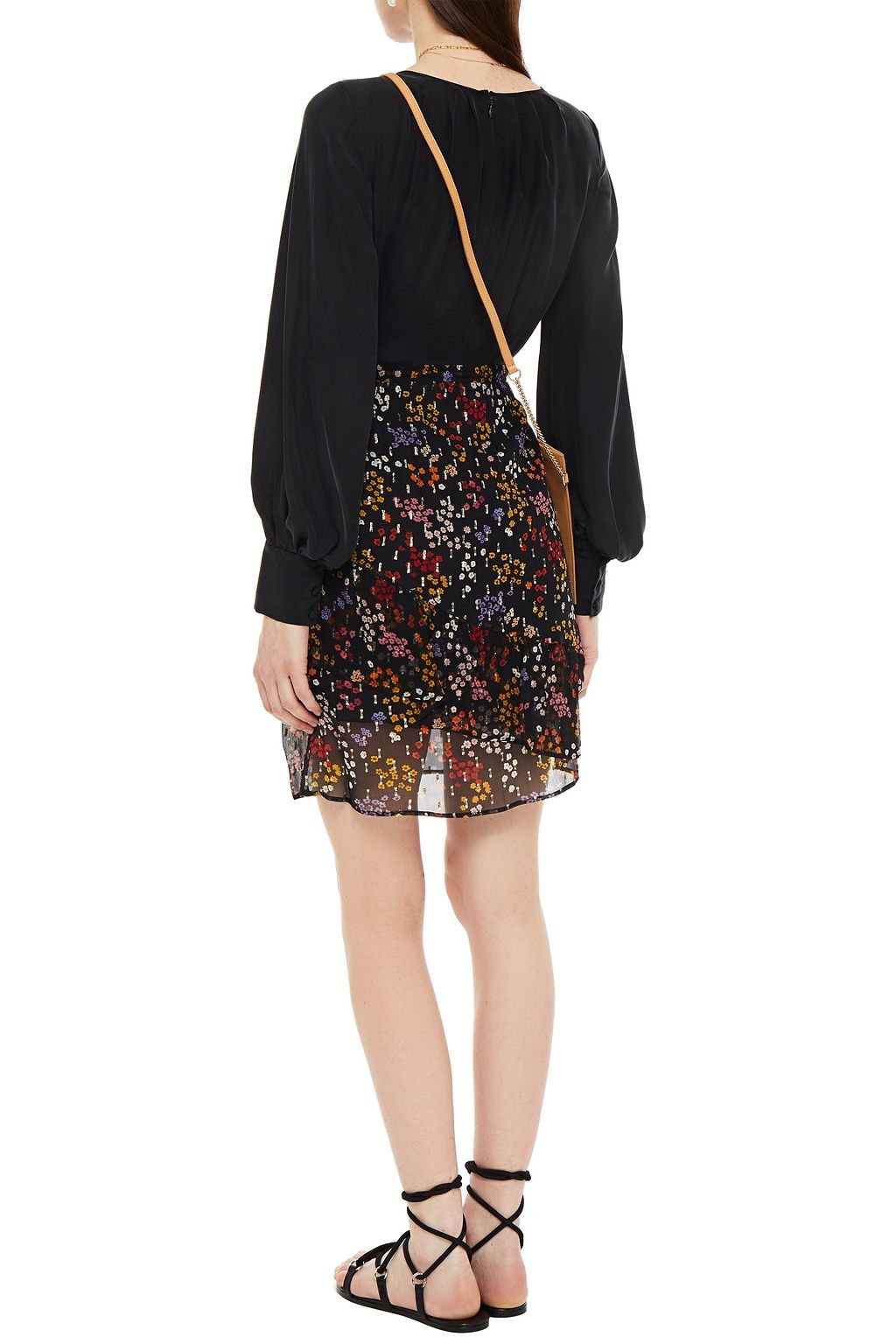 SEE BY CHLOÉ Layered floral-print fil coupé silk-georgette mini skirt