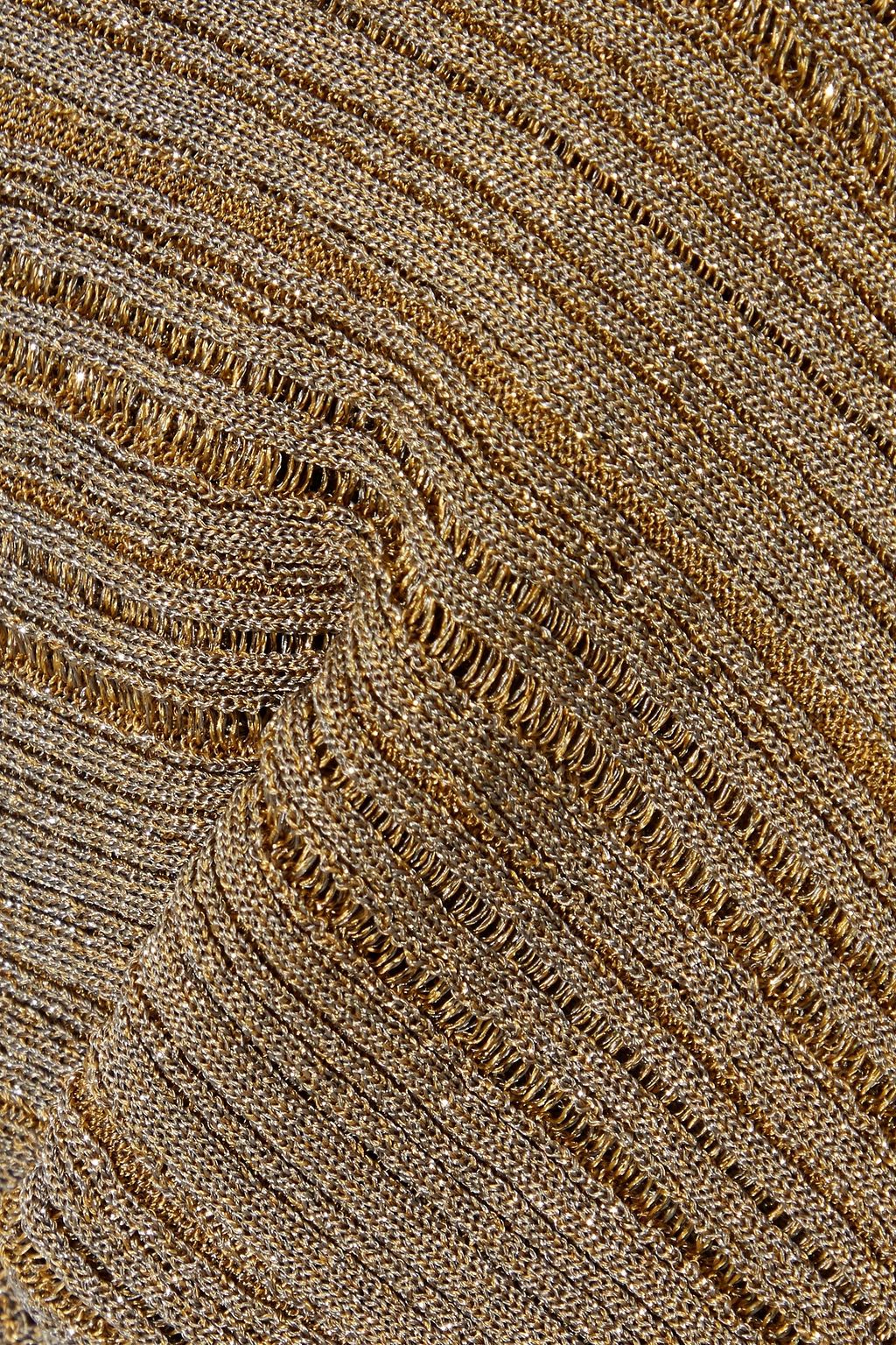CHLOÉ Metallic ribbed-knit top