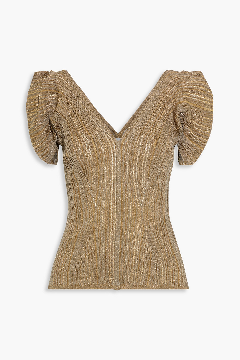 Chloé Metallic Ribbed-knit Top