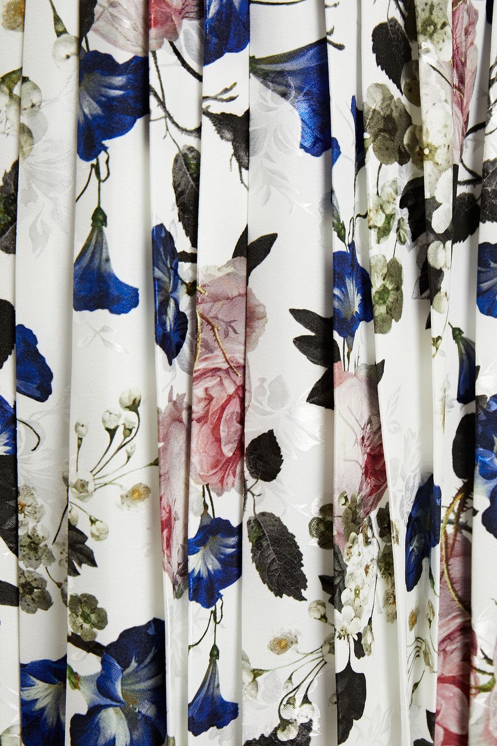 ERDEM Nolana pleated floral-print jacquard midi skirt