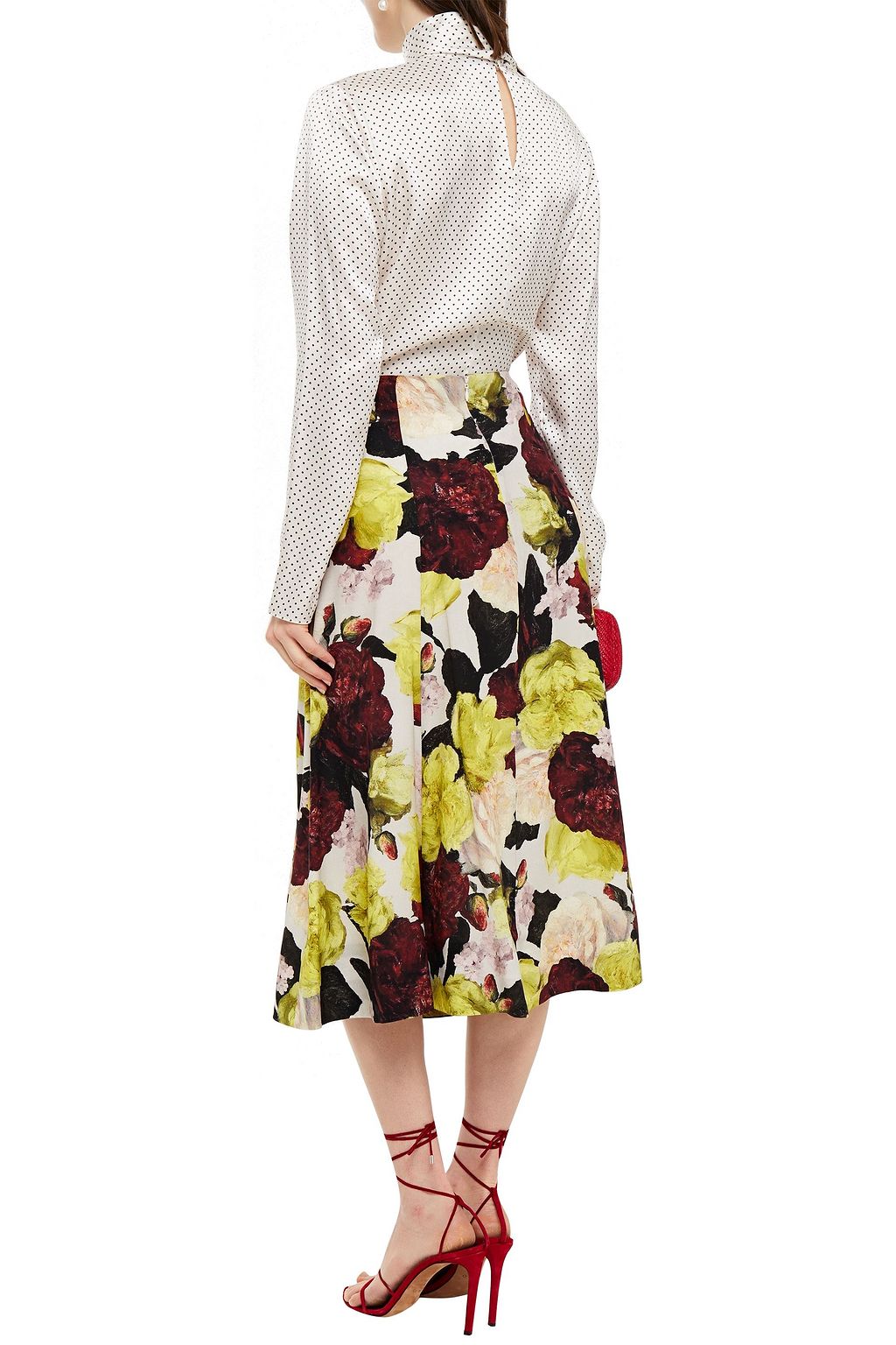 ERDEM Glenda floral-print silk crepe de chine midi skirt
