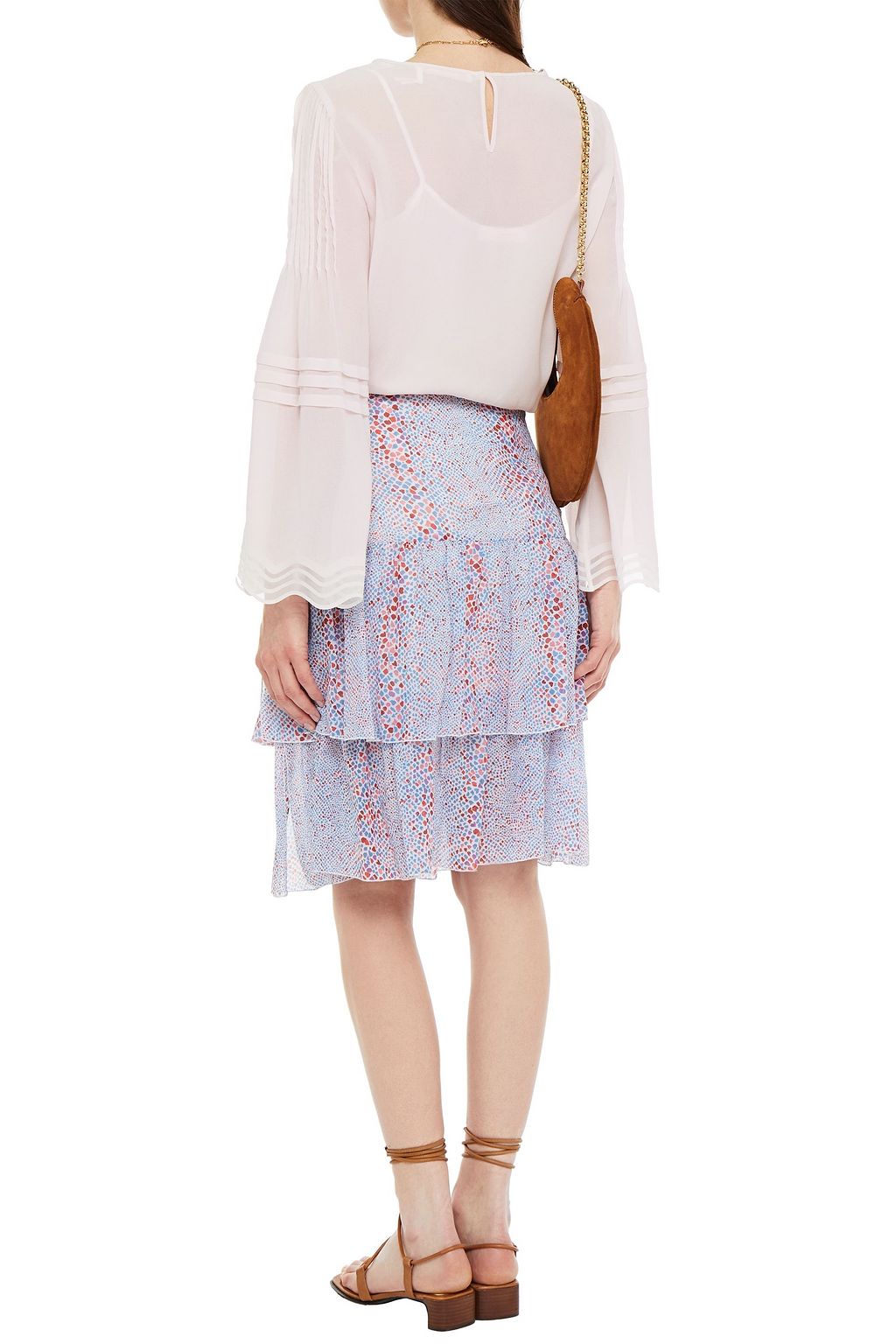SEE BY CHLOÉ Organza-trimmed pintucked chiffon blouse