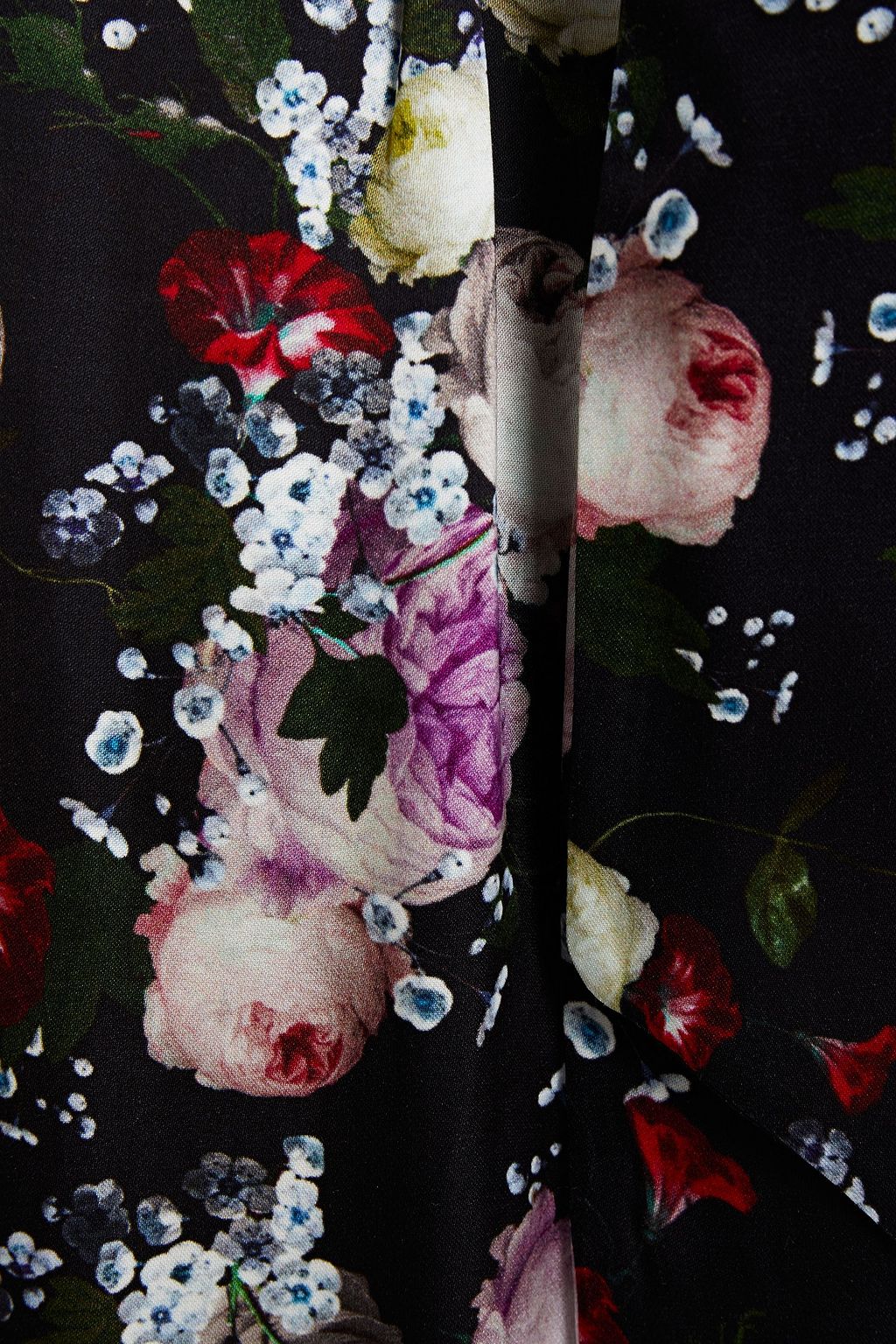 ERDEM Pleated floral-print cady wide-leg pants