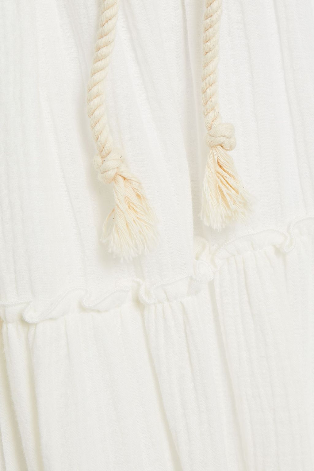 SEE BY CHLOÉ Asymmetric cotton-seersucker midi skirt