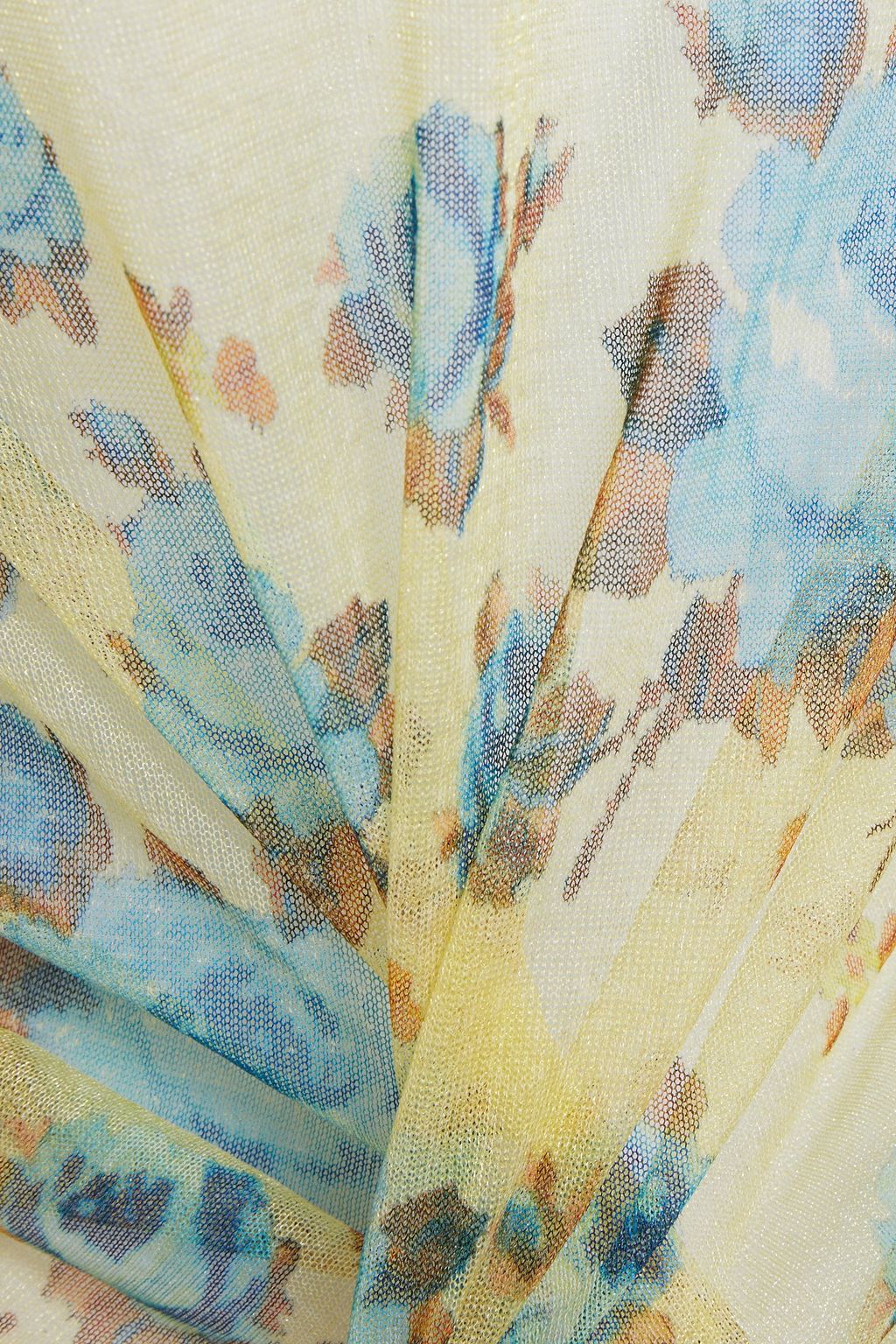MSGM Floral-print metallic jersey top