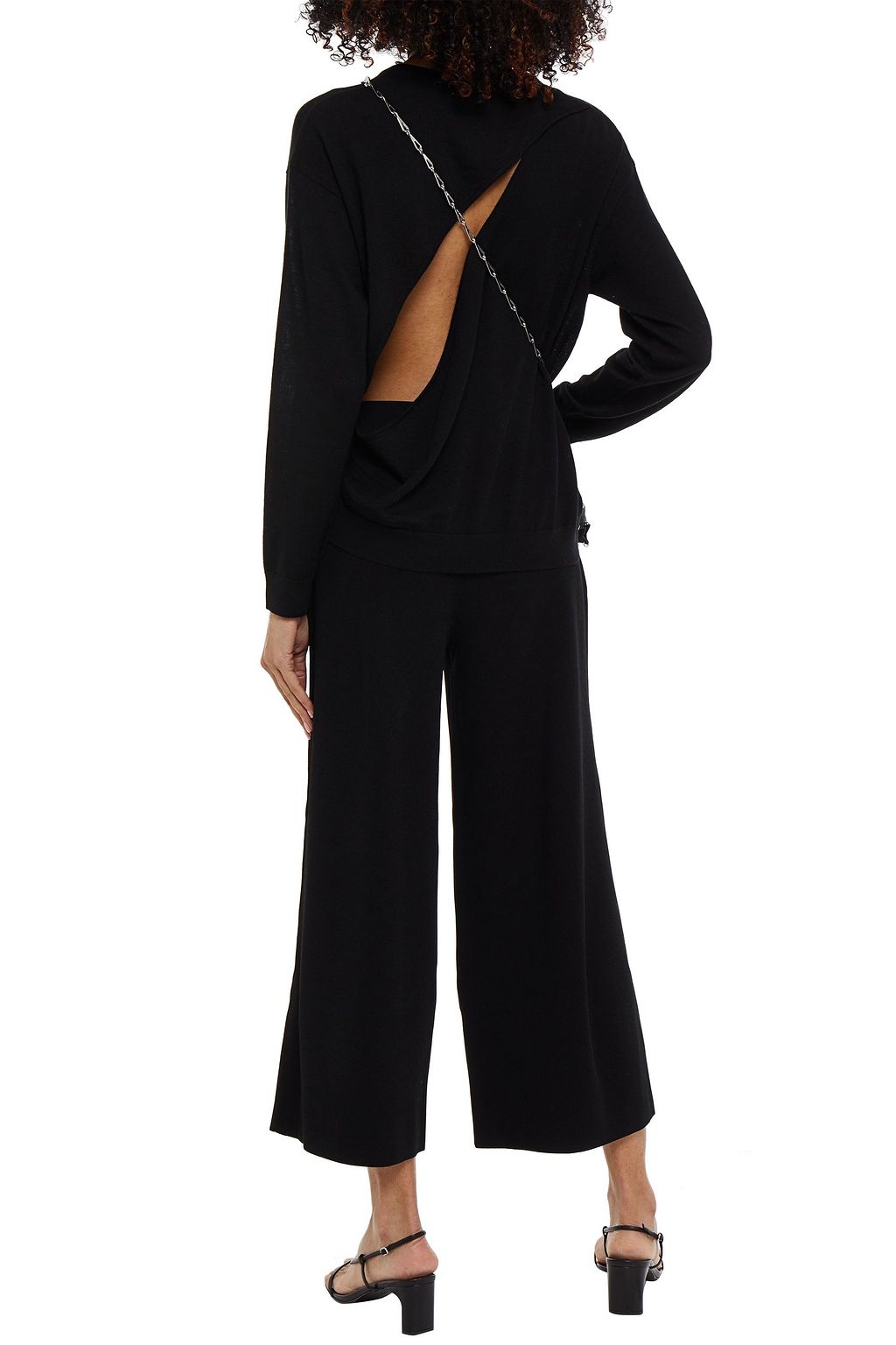 NINETY PERCENT Cropped stretch-knit wide-leg pants