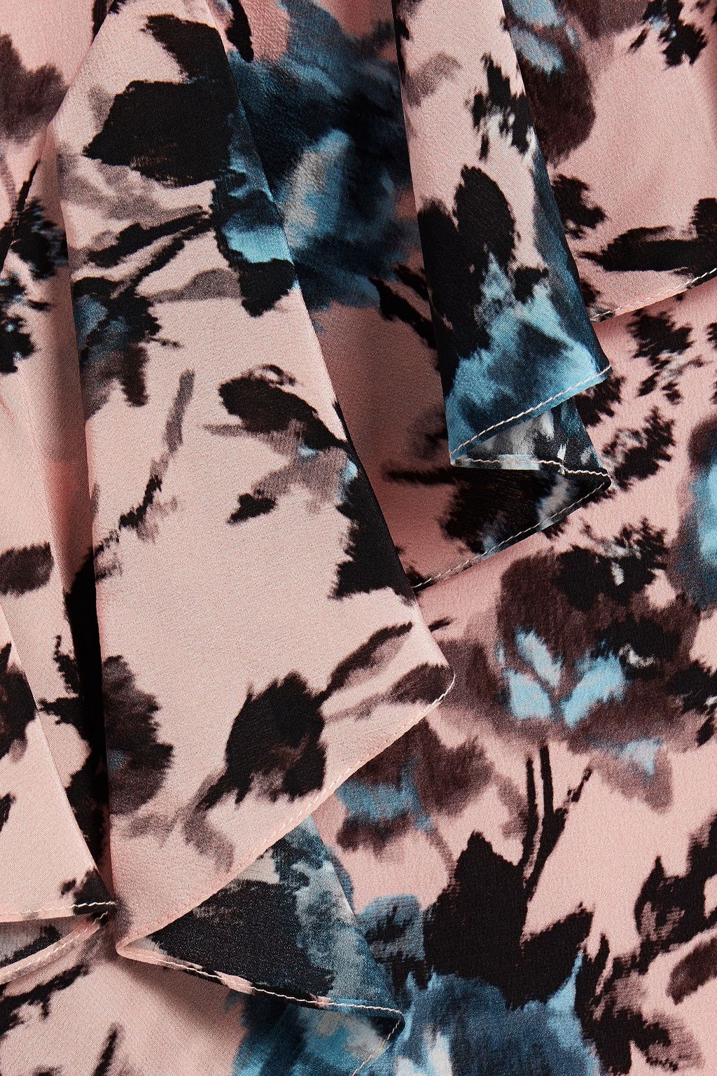 ERDEM Roselia ruffled floral-print silk crepe de chine midi skirt