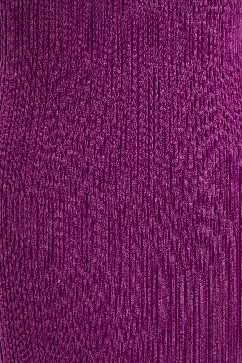 NINETY PERCENT One-shoulder ribbed Tencel-jersey midi dress
