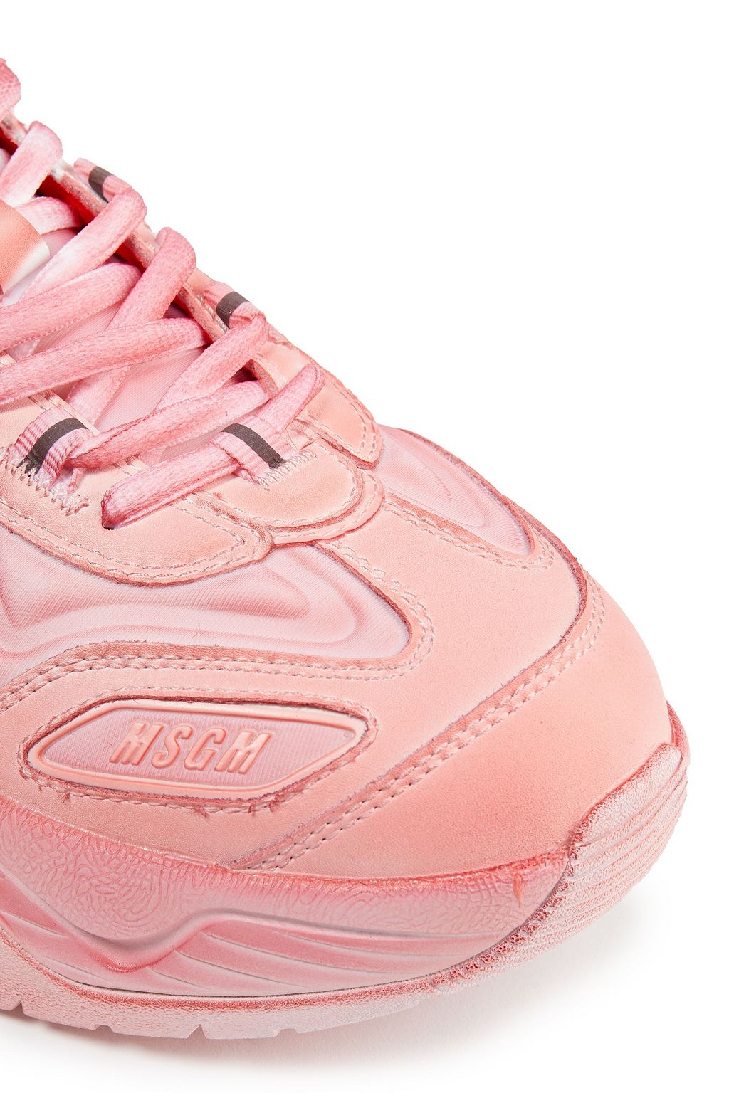 MSGM Paneled leather and neoprene sneakers
