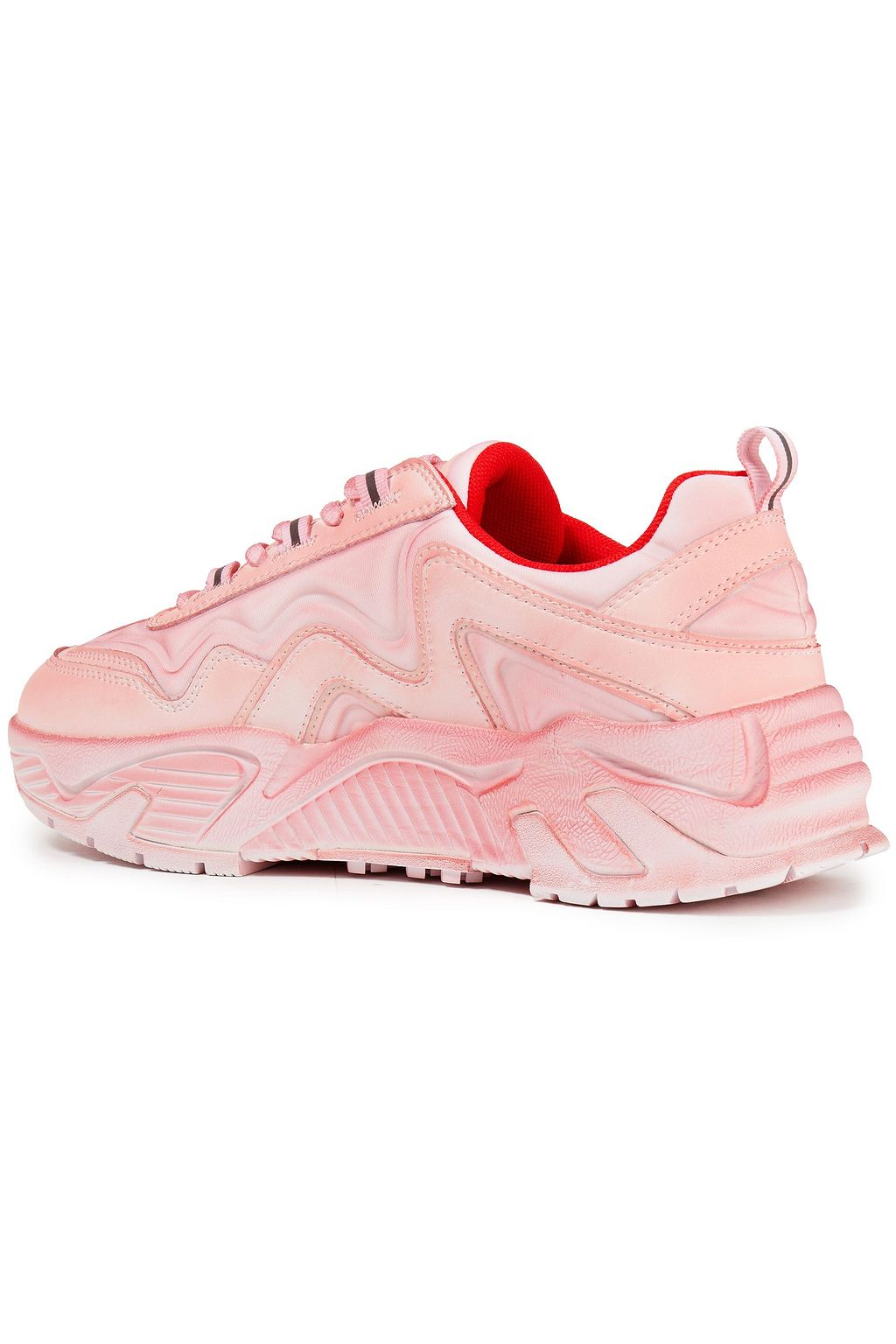MSGM Paneled leather and neoprene sneakers