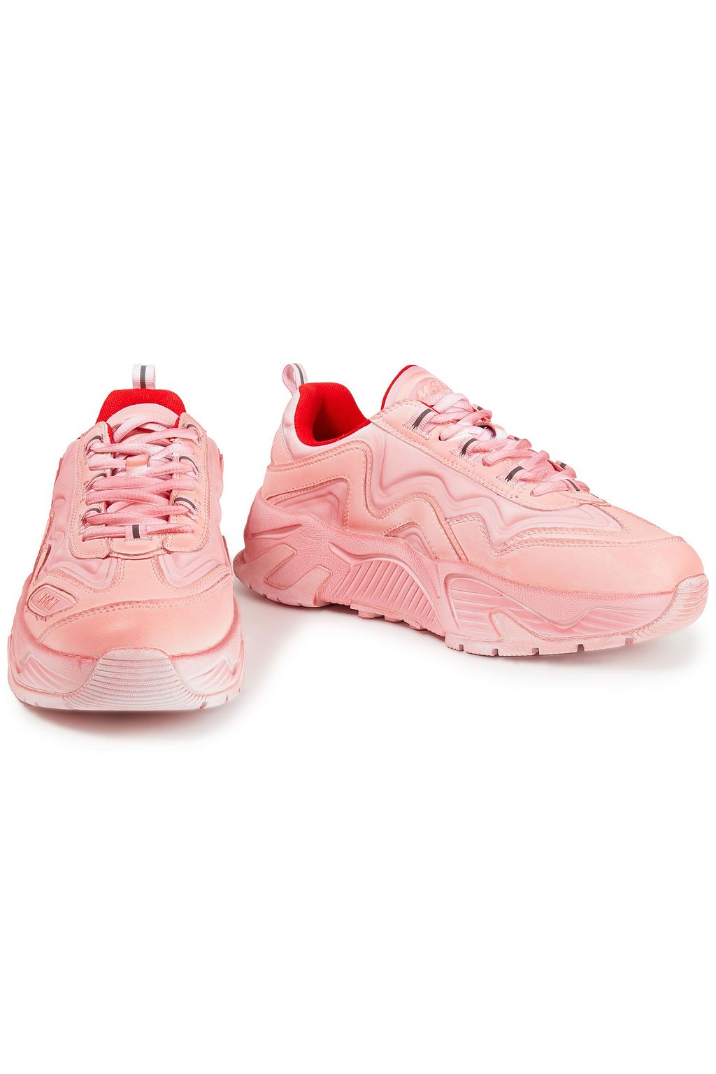MSGM Paneled leather and neoprene sneakers