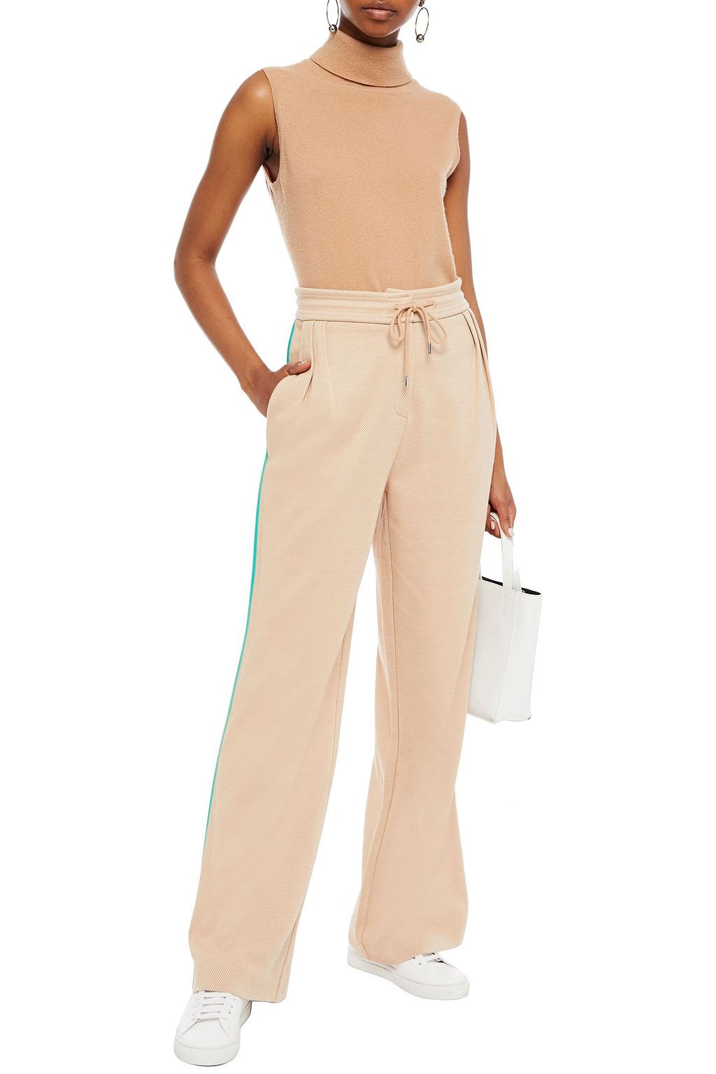NINETY PERCENT Jacquard-knit organic cotton-blend track pants