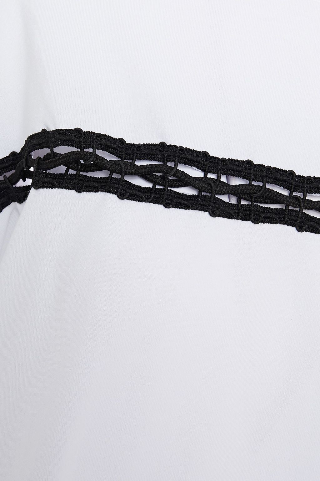 NINETY PERCENT Macramé-trimmed cotton-jersey top