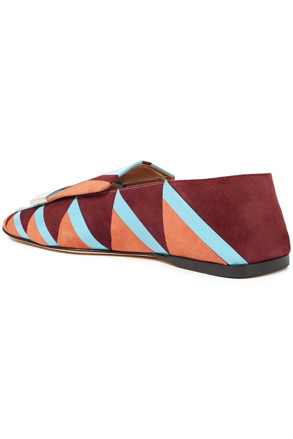 SERGIO ROSSI sr1 color-block suede and leather loafers