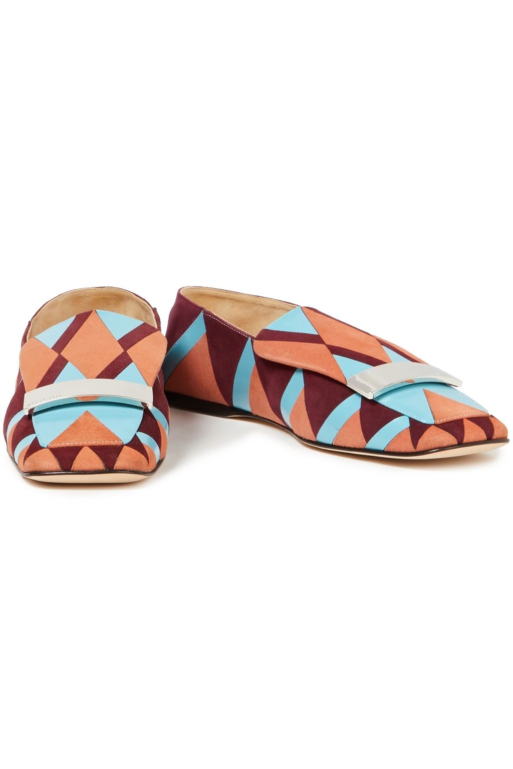 SERGIO ROSSI sr1 color-block suede and leather loafers