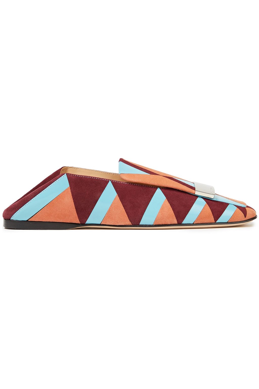 SERGIO ROSSI sr1 color-block suede and leather loafers