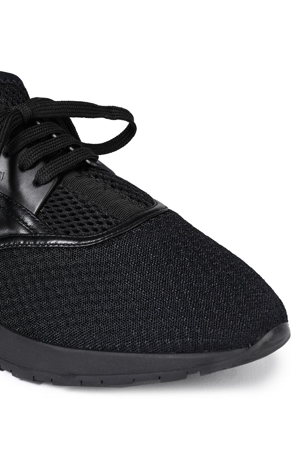 SERGIO ROSSI Paneled leather and mesh sneakers