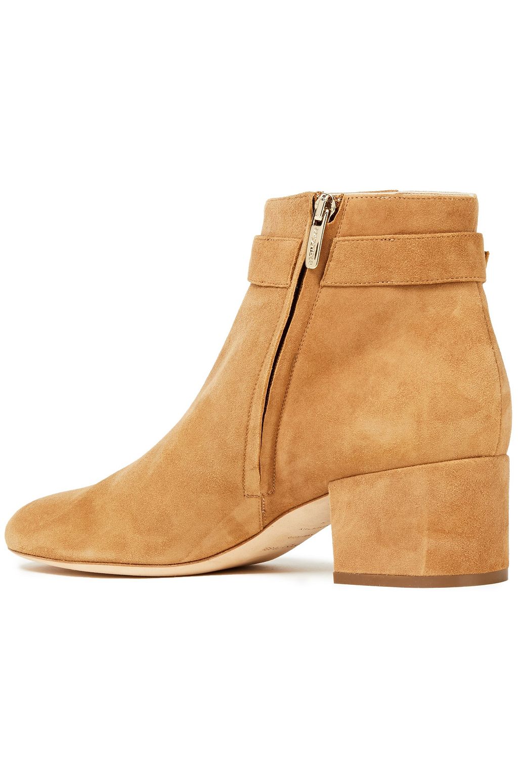 SERGIO ROSSI Buckled suede ankle boots