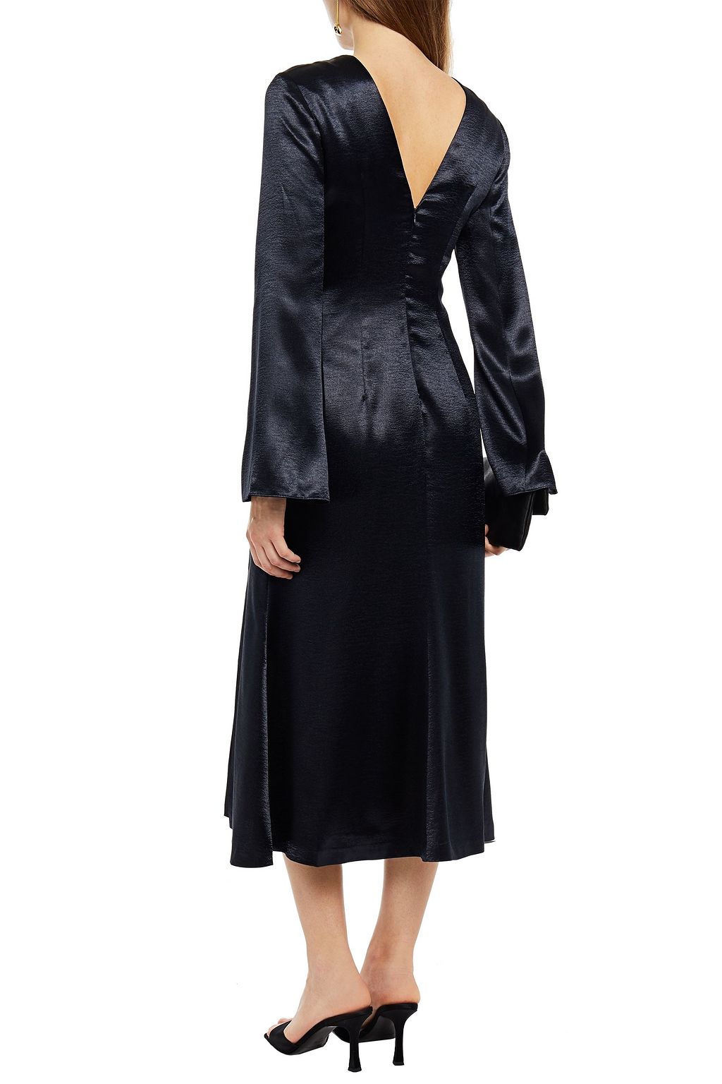 CINQ À SEPT Paulena hammered-satin midi dress