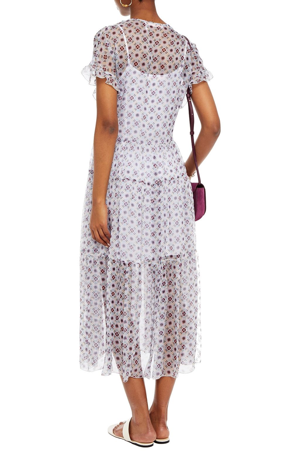SEE BY CHLOÉ Gathered printed silk-chiffon midi dress