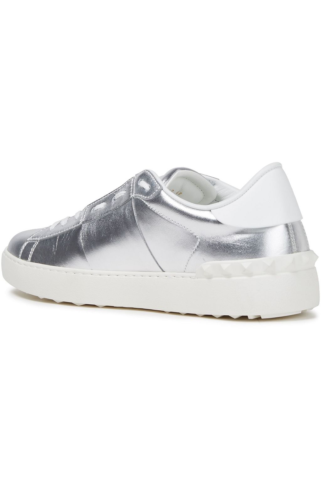VALENTINO GARAVANI VLTN Open metallic leather sneakers