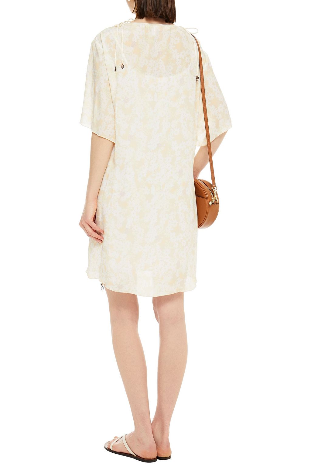 SEE BY CHLOÉ Tiered gathered floral-print crepe de chine mini dress