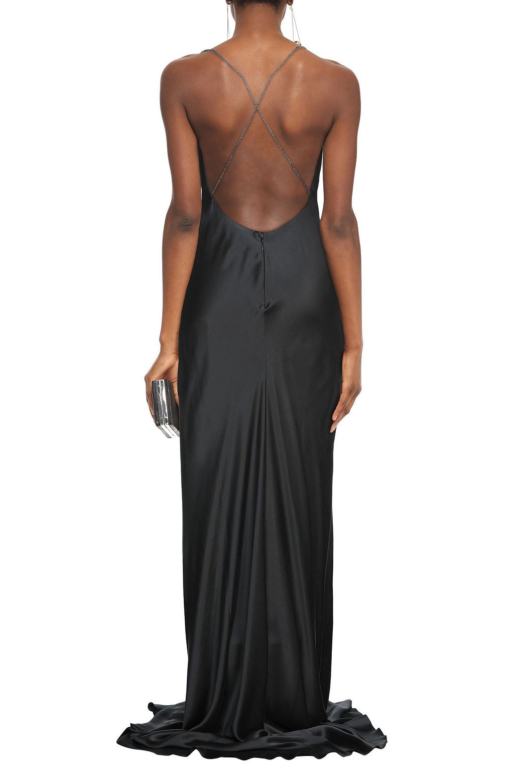 REDEMPTION Embellished draped washed-silk maxi dress