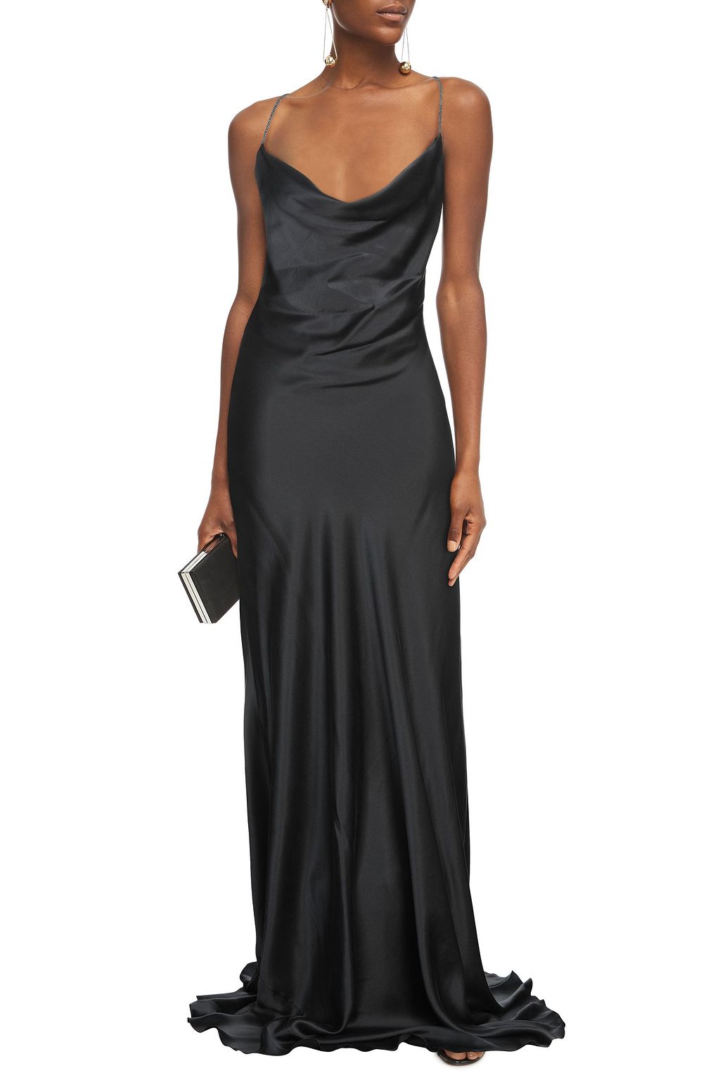 REDEMPTION Embellished draped washed-silk maxi dress