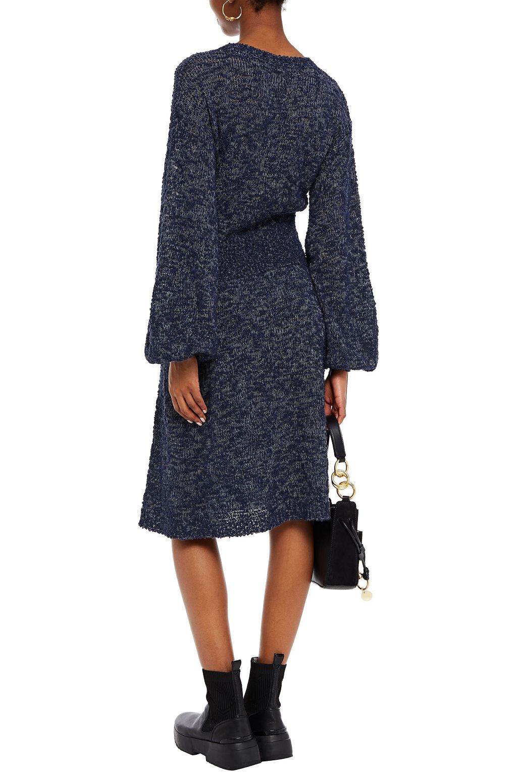 SEE BY CHLOÉ Marled bouclé-knit merino wool-blend dress