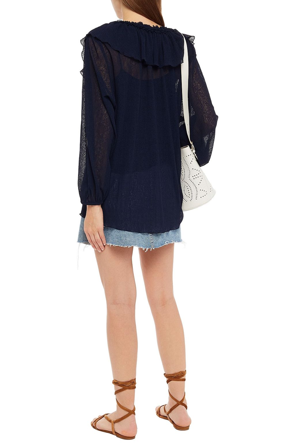 SEE BY CHLOÉ Ruffled ribbed-knit top