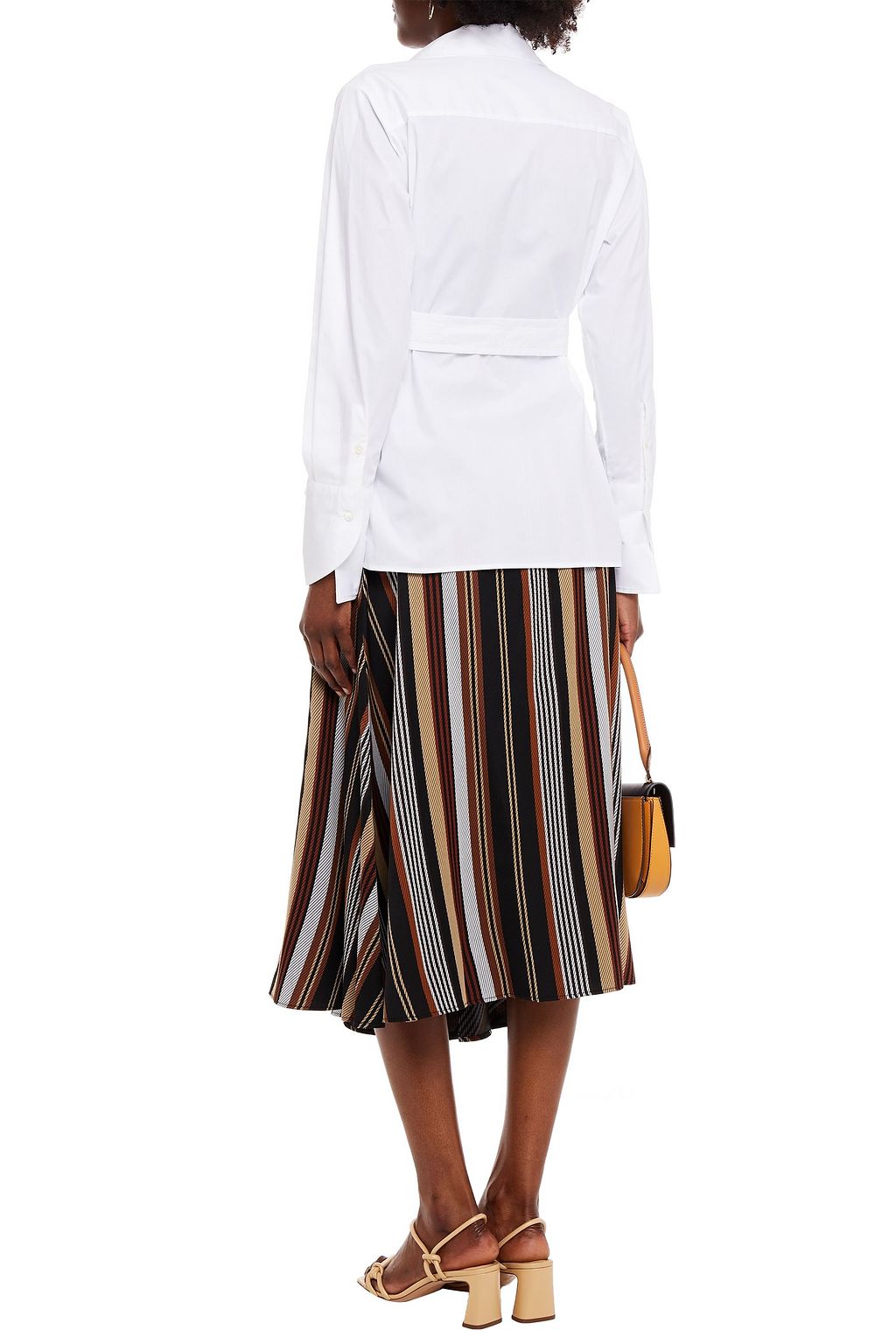PALMER//HARDING Stretch-cotton poplin wrap shirt
