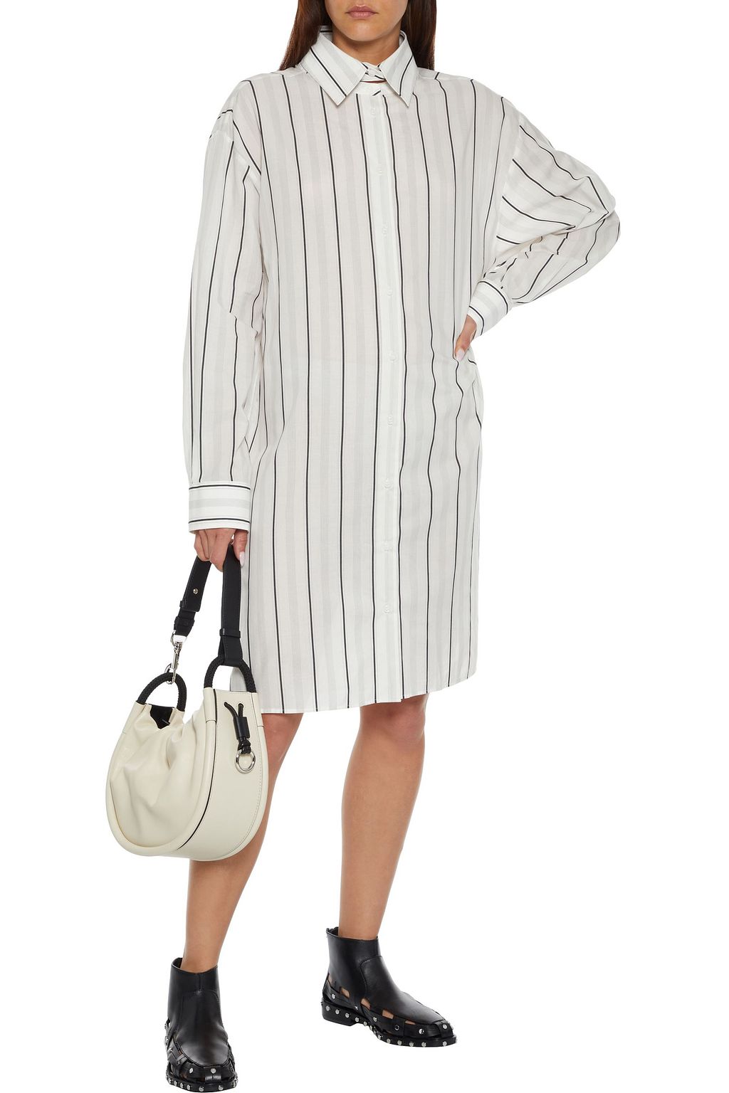 MAISON MARGIELA Striped cotton-voile shirt dress
