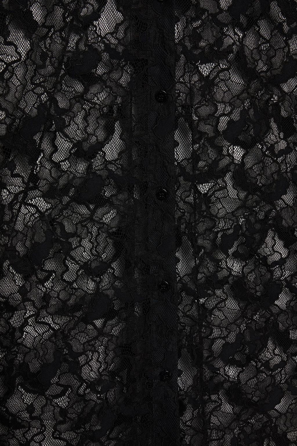MSGM Oversized corded lace shirt