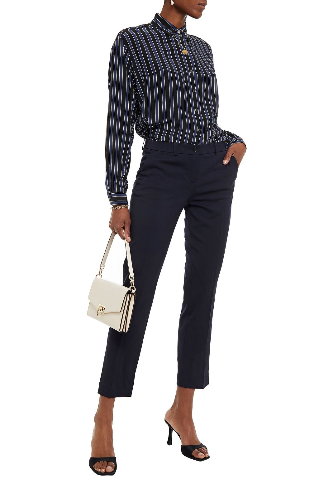 MICHAEL KORS COLLECTION Striped crepe de chine shirt