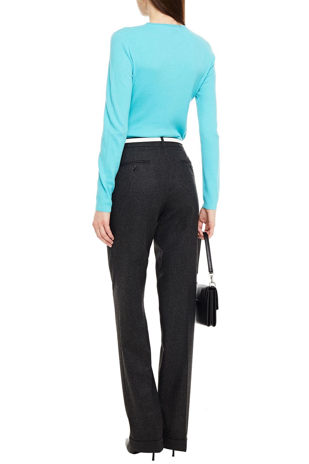 MICHAEL KORS COLLECTION Mélange wool-blend straight-leg pants