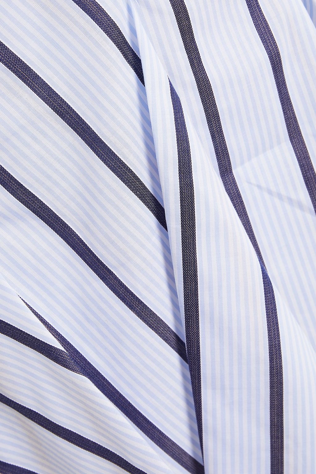 PALMER//HARDING Asymmetric striped cotton-poplin peplum shirt