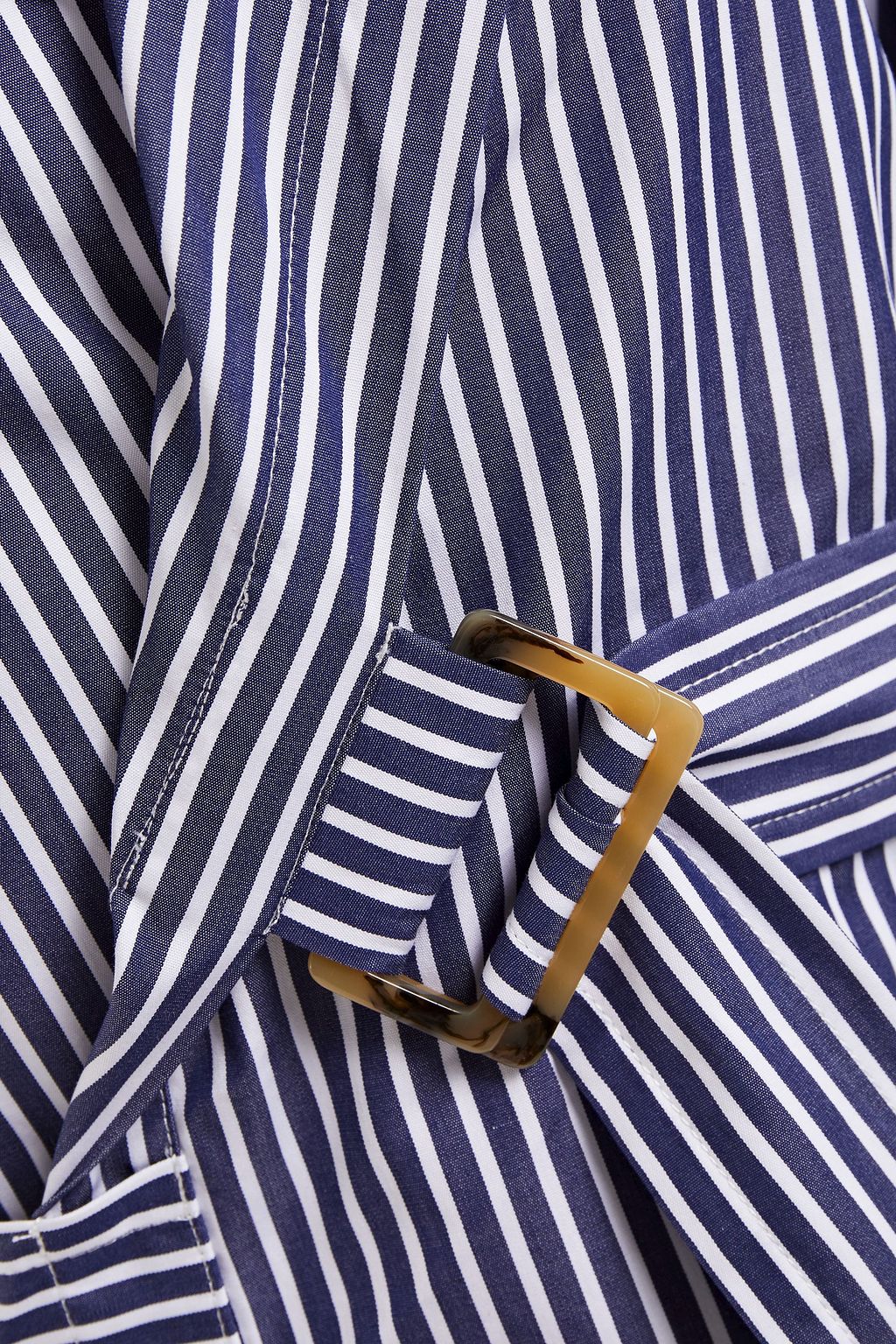 PALMER//HARDING Striped stretch-cotton poplin wrap shirt