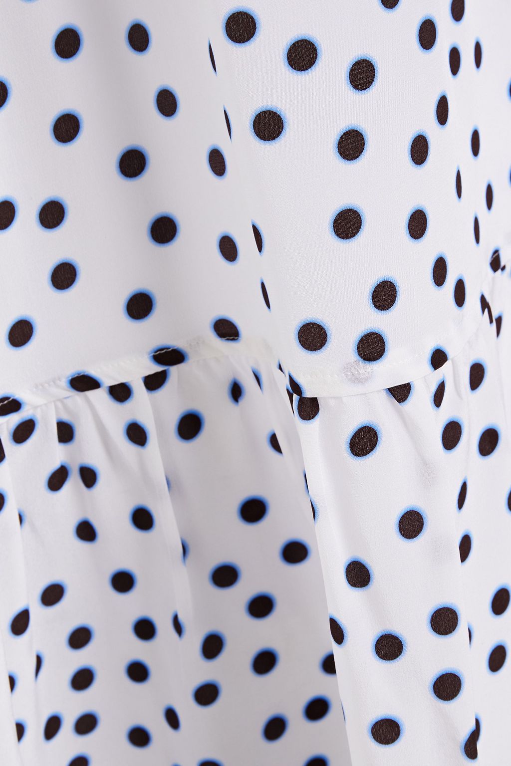 HEIDI KLEIN Tiered polka-dot silk crepe de chine coverup