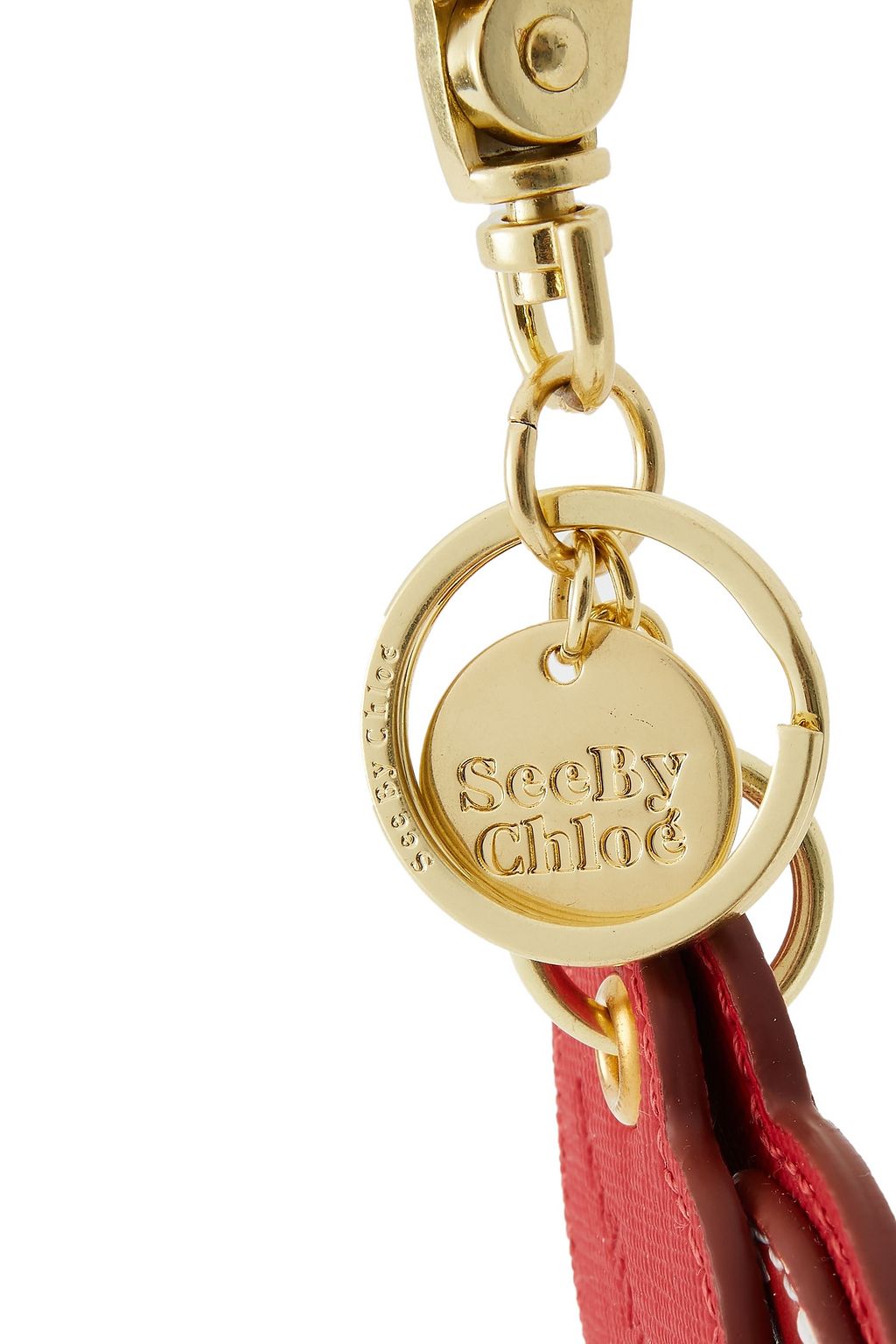 SEE BY CHLOÉ Le Pomme houndstooth faux leather keychain
