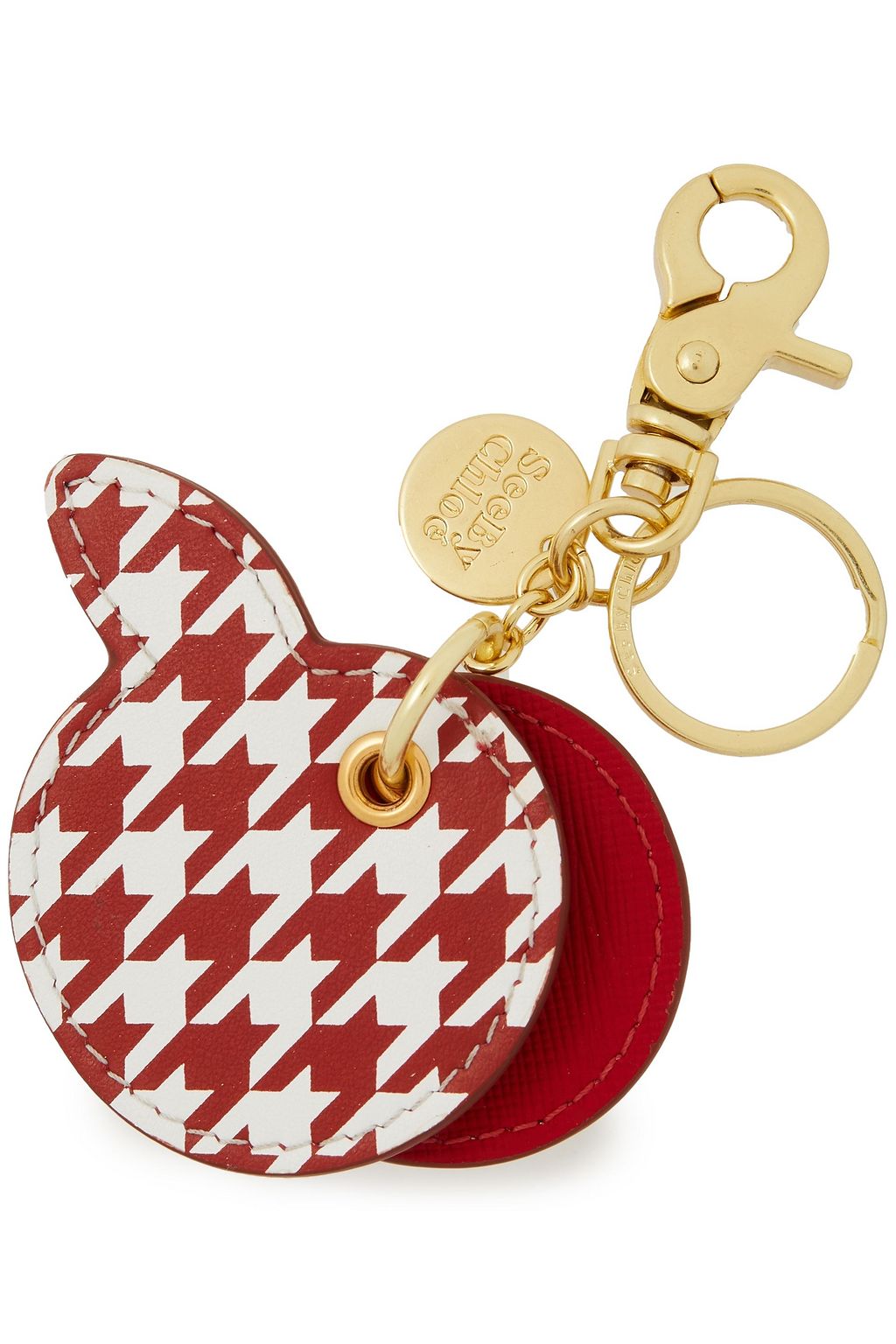 SEE BY CHLOÉ Le Pomme houndstooth faux leather keychain
