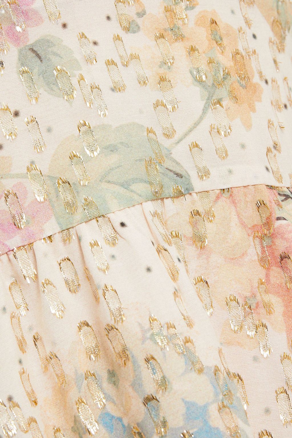 REDVALENTINO Metallic floral-print  fil coupé chiffon mini dress