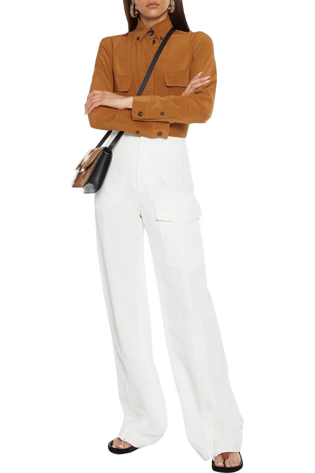 CHLOÉ Hose mit weitem Bein aus Canvas