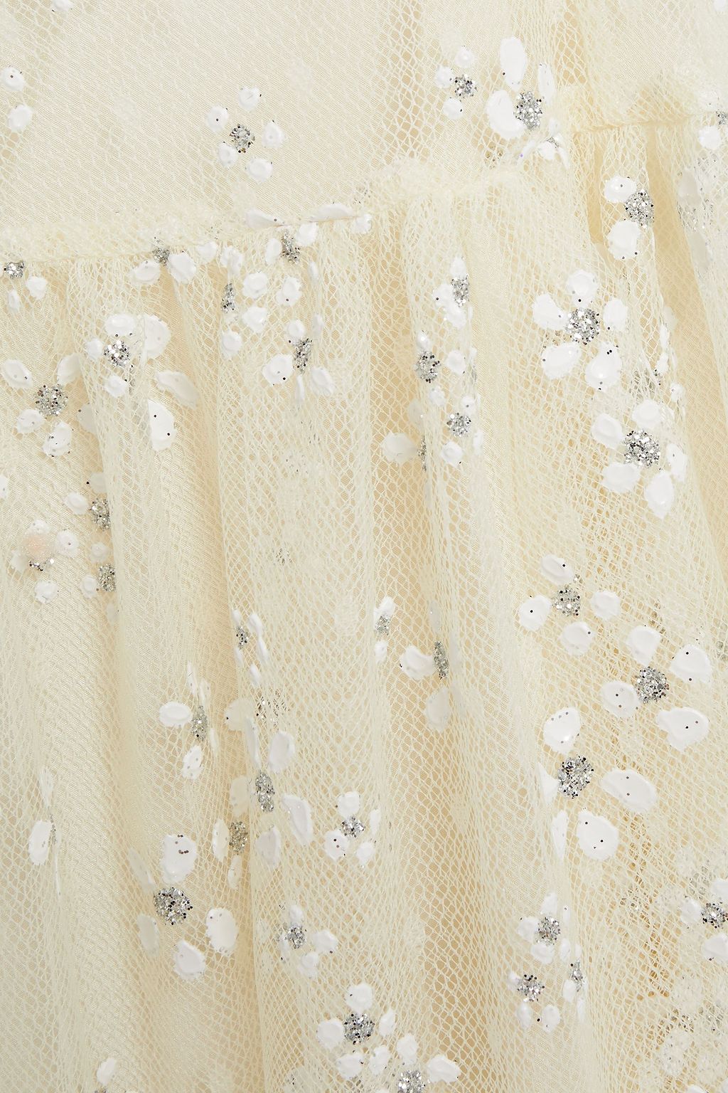 REDVALENTINO فستان من التول البراق مزين بطبعات على شكل زهور