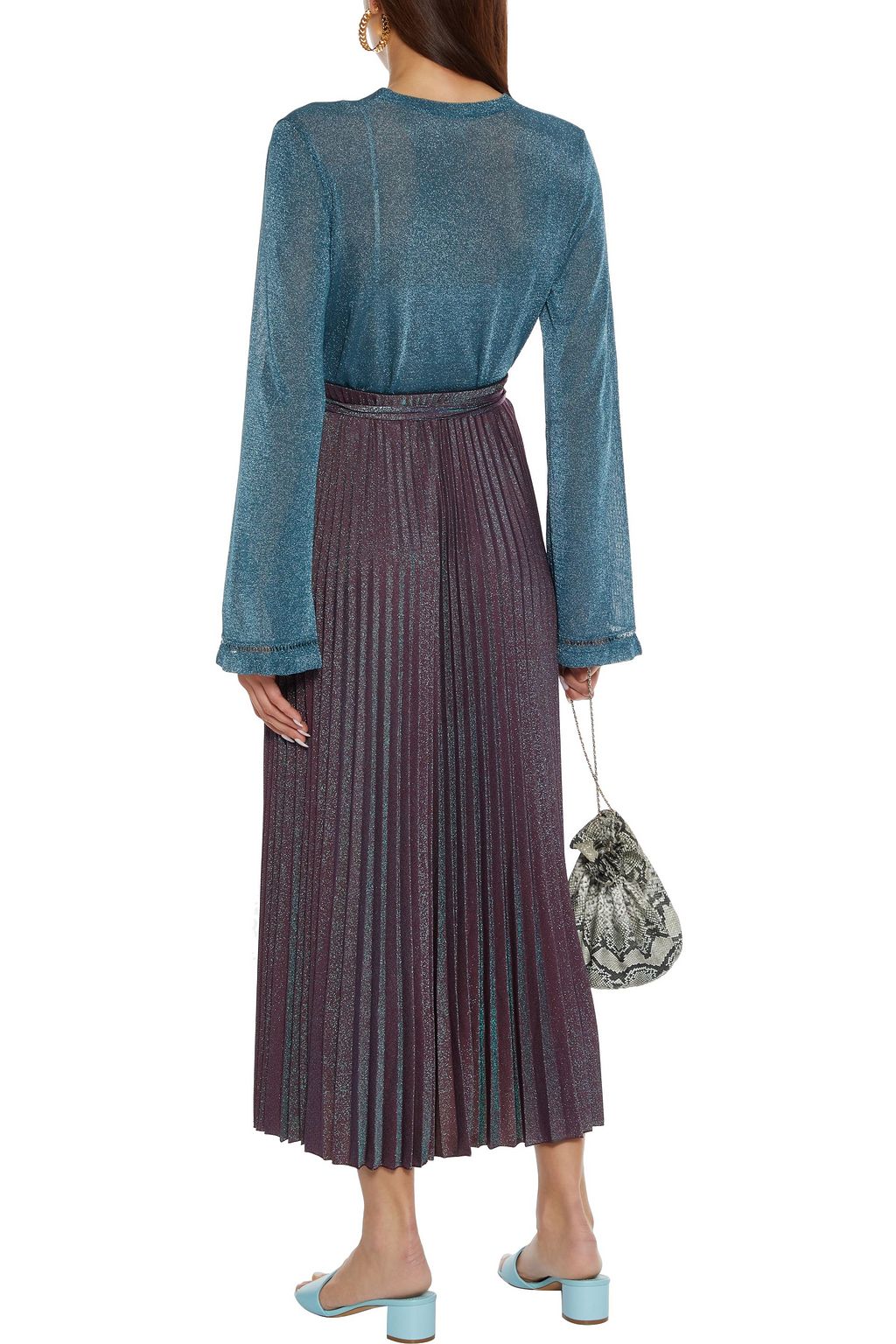 M MISSONI Cropped metallic crochet-knit cardigan