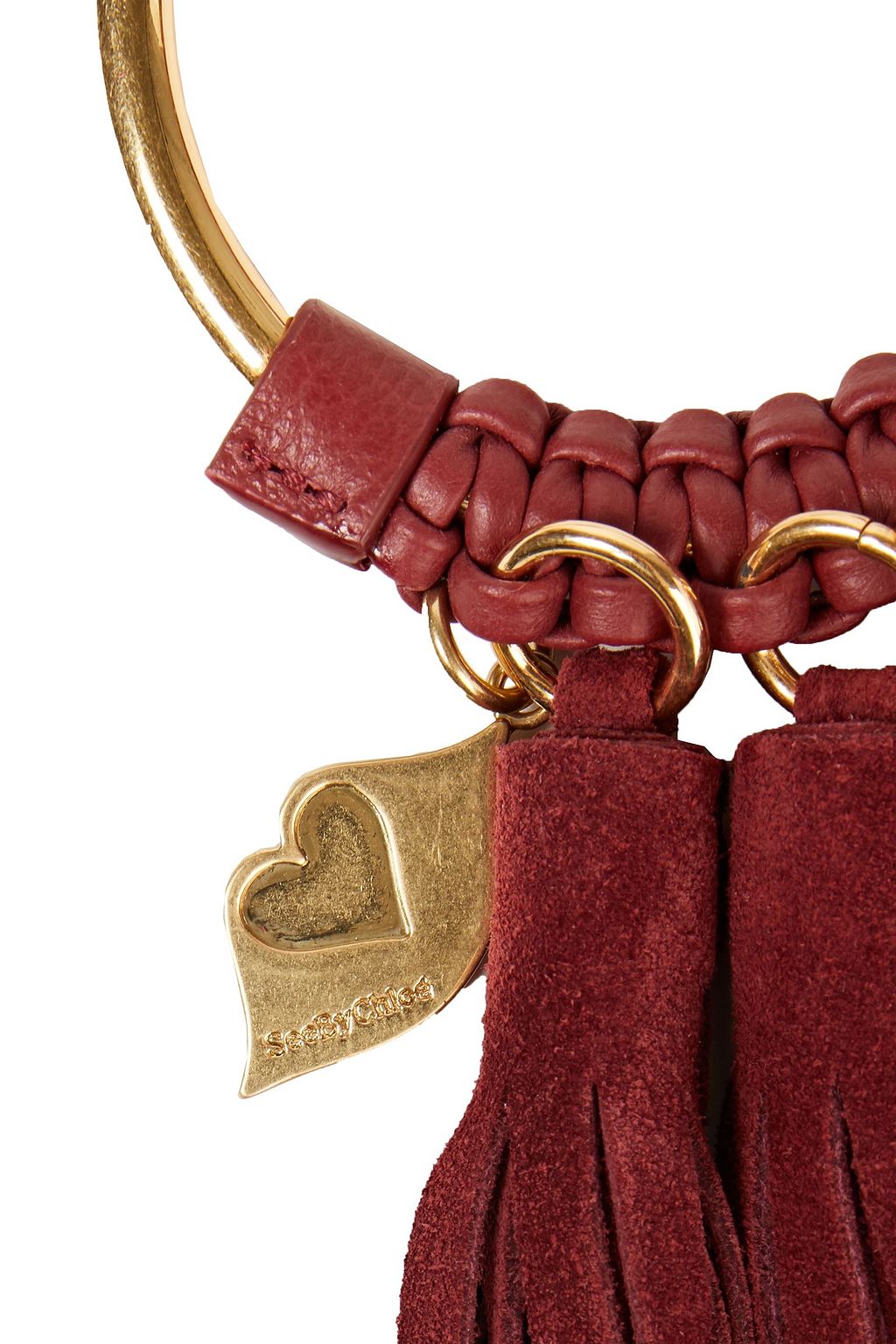 SEE BY CHLOÉ Tassel-trimmed suede key chain
