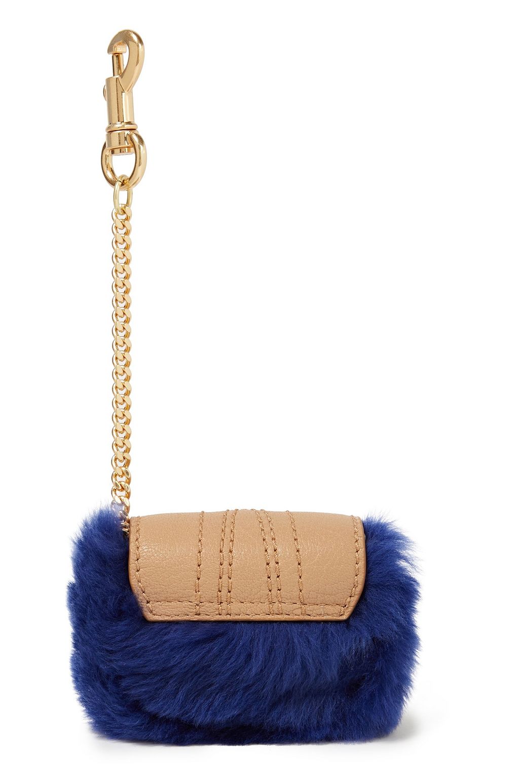 SEE BY CHLOÉ Hana leather-trimmed shearling coin purse