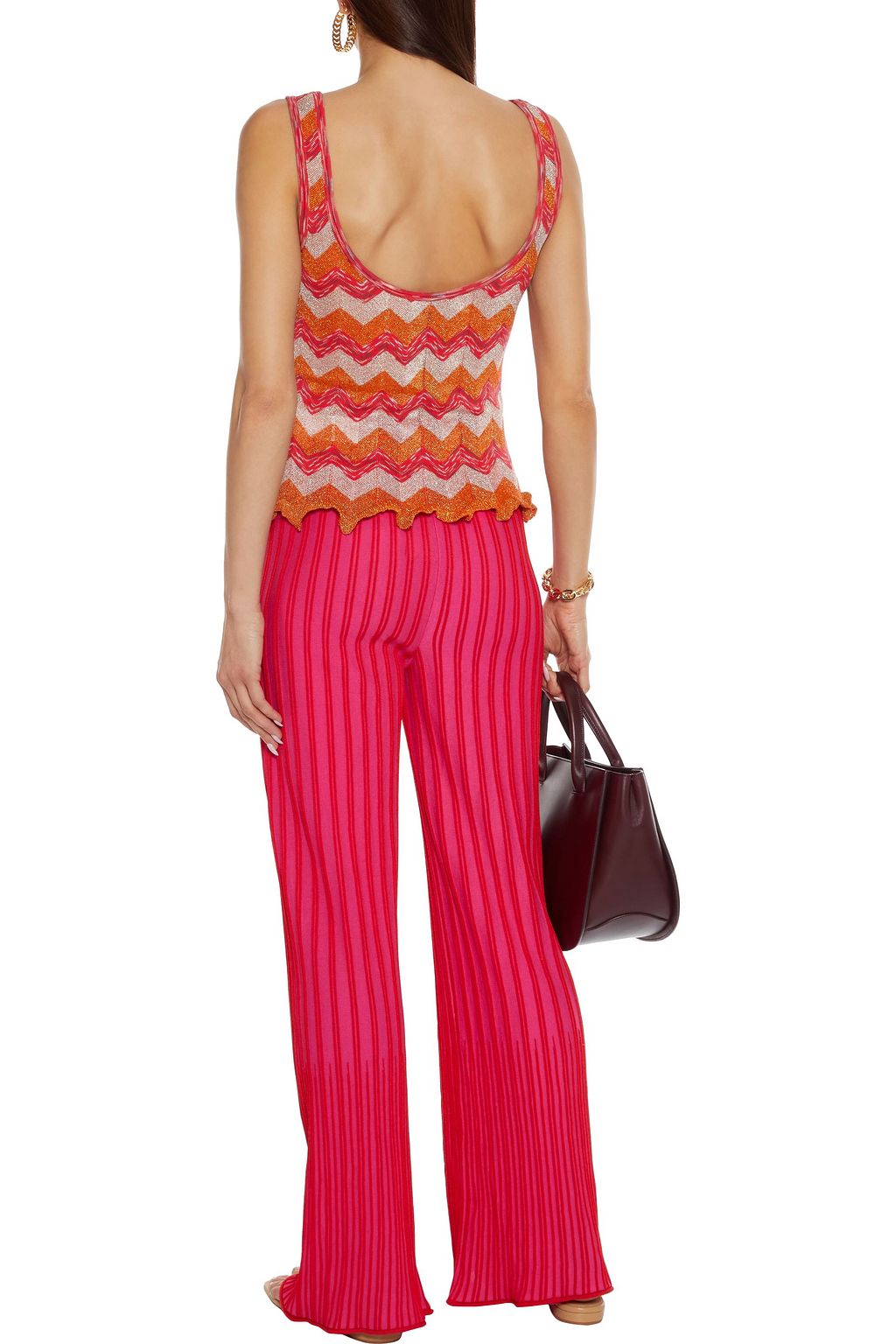 M MISSONI Ribbed cotton-blend wide-leg pants
